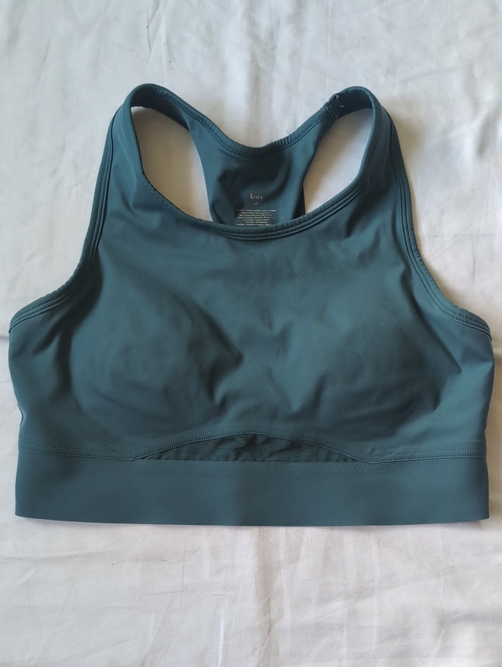 knix Racerback Sports Bra in Teal Green